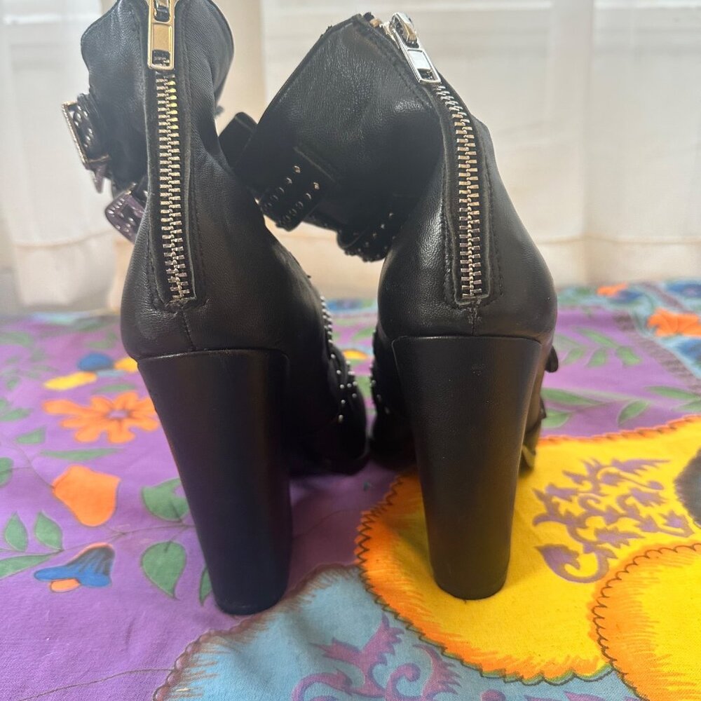 Steve Madden Black Studded Ankle Boots - Picture 2 of 10